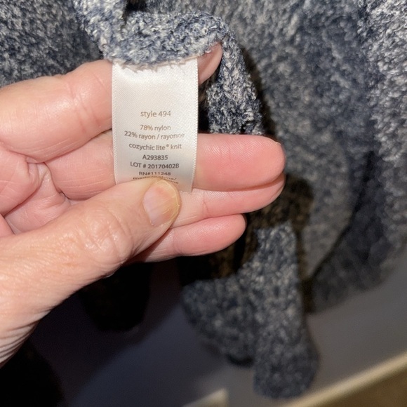 Barefoot Dreams Cozy Chic Lite Chunky Knit Cardigan - Charcoal - Medium B7 - Picture 4 of 5